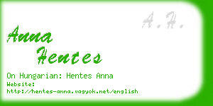 anna hentes business card